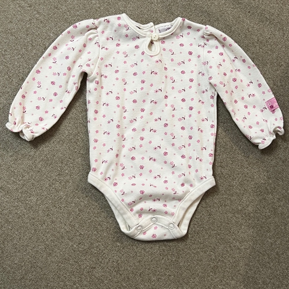 Disney Vtg Winnie the Pooh Pink Corduroy Overalls Floral Bodysuit 12M Y2K 90s - Picture 10 of 14